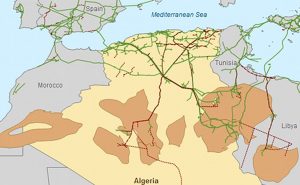 Algeria's oil and natural gas basins and pipeline infrastructure. Credit: U.S. Energy Information Administration, IHS EDIN, and Advanced Resources International