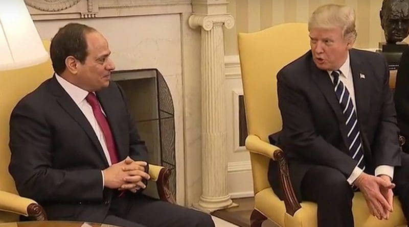 Egyptian President Abdel Fattah al-Sisi meets with US President Donald Trump. Photo Credit: White House video screenshot.