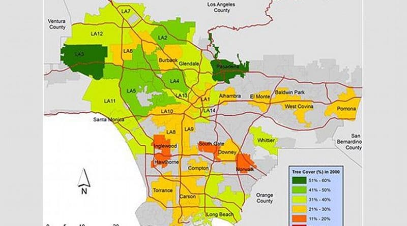 No area in Southern Calif. was immune from home remodeling, add-ons, redevelopment and the 'hardscaping' of residential lots, destroying trees and other plant life Credit USC News and Spatial Sciences Institute