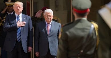 President Donald Trump participates in arrival ceremonies with President Mahmoud Abbas of the Palestinian Authority at the Presidential Palace, Tuesday, May 23, 20217, in Bethlehem. (Official White House Photo by Shealah Craighead)