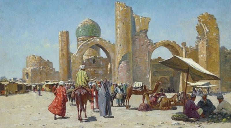 Samarkand, by Richard-Karl Karlovitch Zommer (1866–1939) - Christie's, LotFinder: entry 5146250 (sale 7684, lot 349, London, 26 November 2008). Credit: Wikimedia Commons.