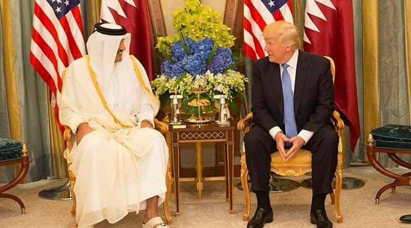 Qatar's Sheikh Tamim bin Hamad Al-Thani meets with US President Donald Trump. Official White House Photo by Shealah Craighead.