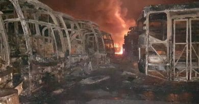 Fifty-four public buses were torched in Ciudad Guyana on May 22. Taken from: @TransBolivar