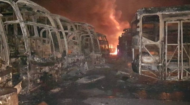 Fifty-four public buses were torched in Ciudad Guyana on May 22. Taken from: @TransBolivar