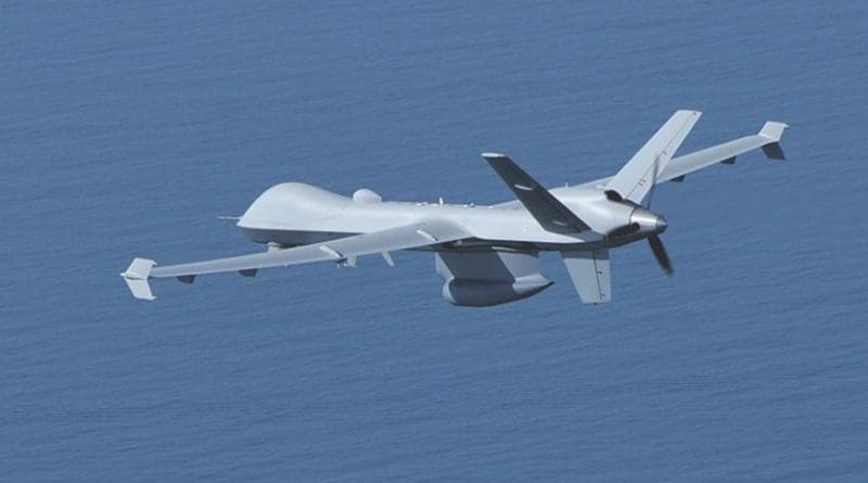 A U.S. Customs and Border Protection MQ-9 "Guardian" drone. Photo Credit: CBP and USCG, Wikipedia Commons.