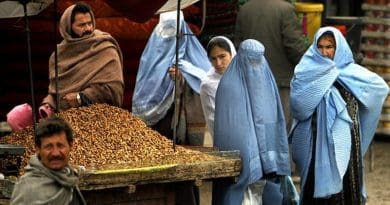 Women in Afghanistan market. Photo by Staff Sgt. Russell Lee Klika, US Army National Guard, Wikimedia Commons.