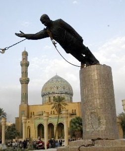 Statue of Saddam being toppled in Firdos Square after the invasion. Photo Credit: US MIlitary.