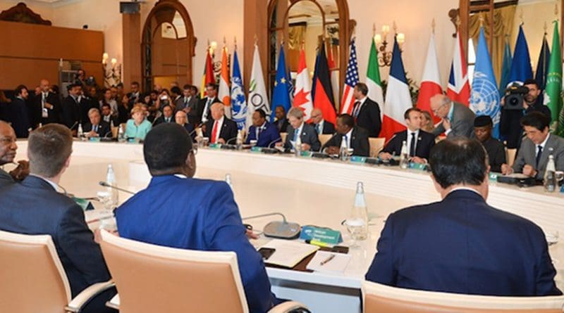 African leaders and heads of international organizations as well as the UN Secretary-General joined G7 heads of state and government on May 27, the concluding day of the Summit. Credit: G7 Italy.