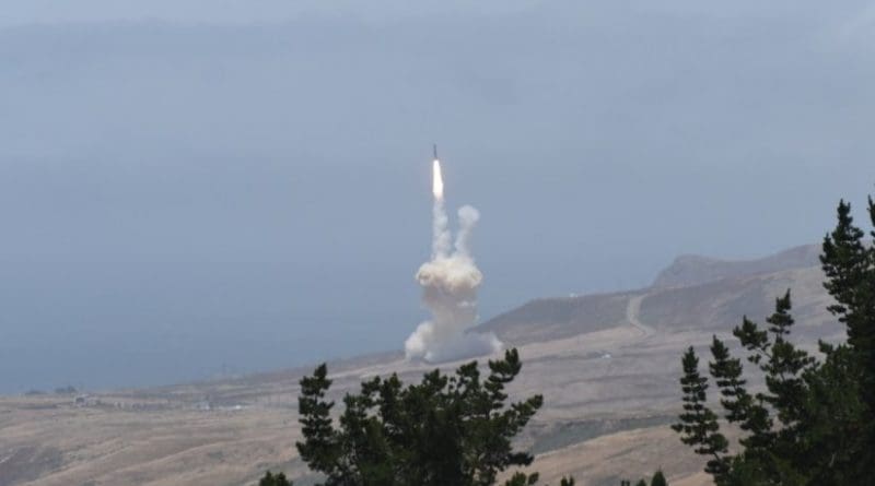 The U.S. Missile Defense Agency, in cooperation with the U.S. Air Force 30th Space Wing, the Joint Functional Component Command for Integrated Missile Defense and U.S. Northern Command, successfully intercepted an intercontinental ballistic missile target during a test of the Ground-based Midcourse Defense (GMD) element of the nation's ballistic missile defense system. A ground-based interceptor was launched from Vandenberg Air Force Base, California, and its exo-atmospheric kill vehicle intercepted and destroyed the target in a direct collision. Source: Missile Defense Agency.