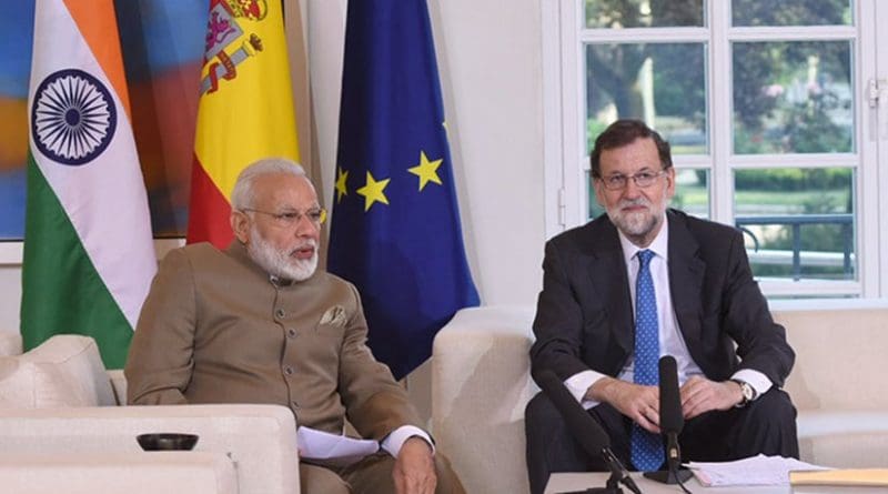 India's Prime Minister Narendra Modi meets with Spain's Prime Minister Mariano Rajoy at Moncloa Palace in Madrid, Spain. Photo Credit: India PM Office.