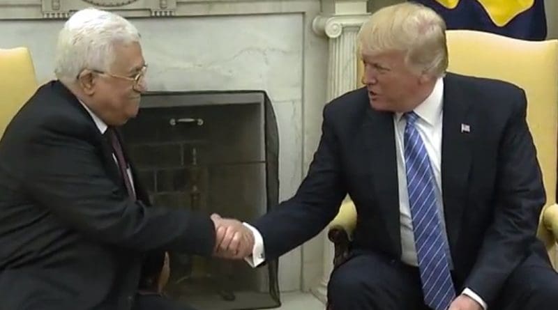 US President Donald Trump meets with Palestinian President Mahmoud Abbas. Photo Credit: White House video screenshot.