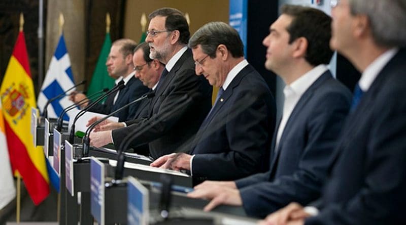 Press conference during the 3rd Southern EU Countries Summit, in Madrid on 10 April. Photo: La Moncloa (CC BY-NC-ND 2.0)