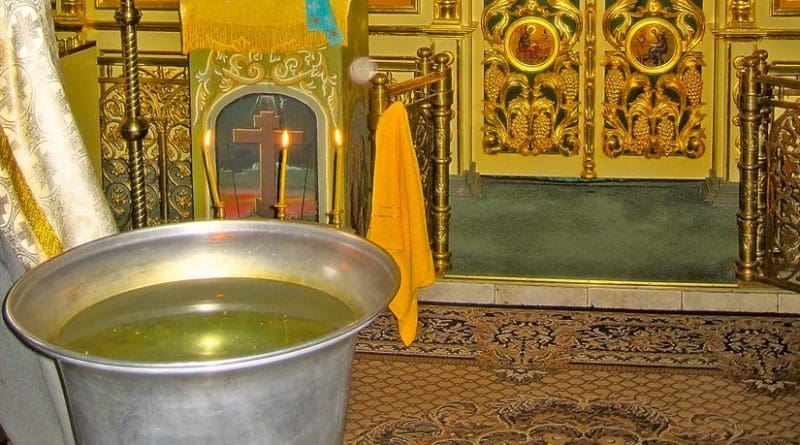 Holy Water in an Orthodox Church.