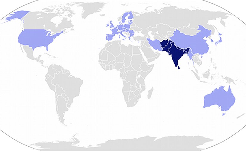 South Asian Association for Regional Cooperation (SAARC) member states, with Observer Members in light blue. Source: Wikipedia Commons.