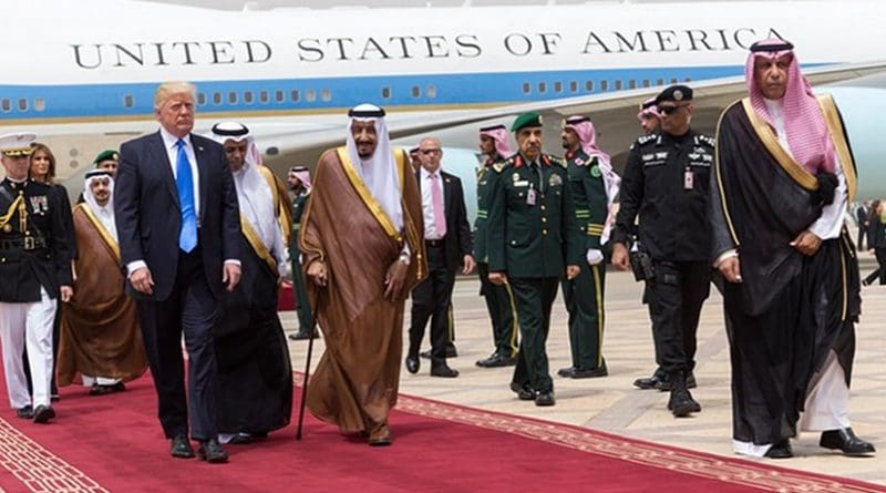 Saudi Arabia's King Salman greets US President Donald Trump. Photo Credit: White House