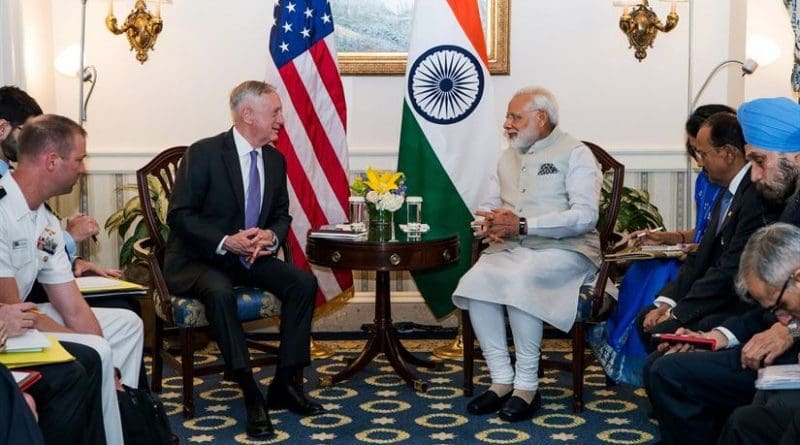 Defense Secretary Jim Mattis meets with Indian Prime Minister Narendra Modi in Washington, June 26, 2017. DoD photo by Air Force Staff Sgt. Jette Carr