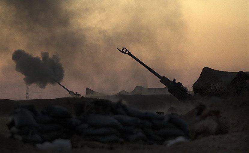 U.S. Marines fire an M777A2 howitzer in Syria, June 2, 2017. The Marines have been conducting 24-hour, all-weather fire support for the coalition’s local partners, the Syrian Democratic Forces, as part of Combined Joint Task Force Operation Inherent Resolve. CJTF-OIR is the global coalition to defeat ISIS in Iraq and Syria. Marine Corps photo by Sgt. Matthew Callahan