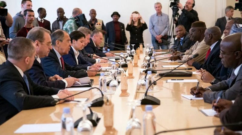 Russia's Foreign Minister Sergey Lavrov meets with Nigeria's Foreign Minister Geoffrey Onyeama in Moscow, Russia. Photo Credit: Russian Foreign Ministry.