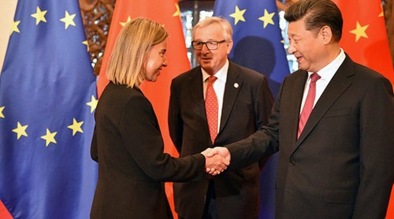 Federica Mogherini and Xi Jinping shake hands at the 18th EU-China Summit in Beijing. Photo: European External Action Service
