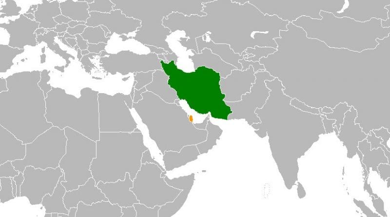 Locations of Iran and Qatar. Source: Wikipedia Commons.