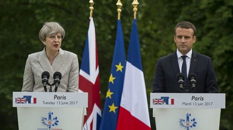 United Kingdom's Prime Minister Theresa May with France's President Emmanuel Macron. Photo Credit: UK Prime Minister's Office.