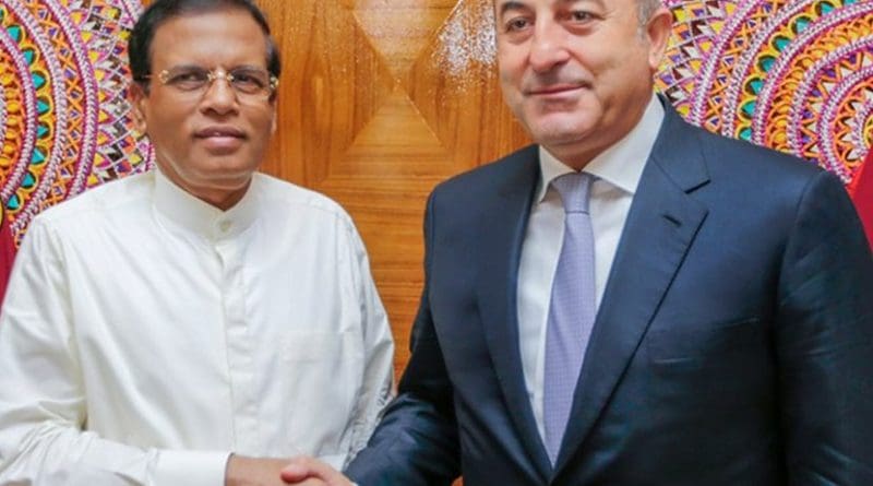 Sri Lanka President Maithripala Sirisena and Turkey's Foreign Minister Mevlüt Çavuşoğlu. Credit: Sri Lanka Government