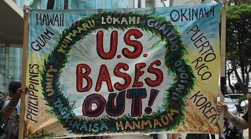 Protest against US military bases. Photo credit: Popular Resistance.