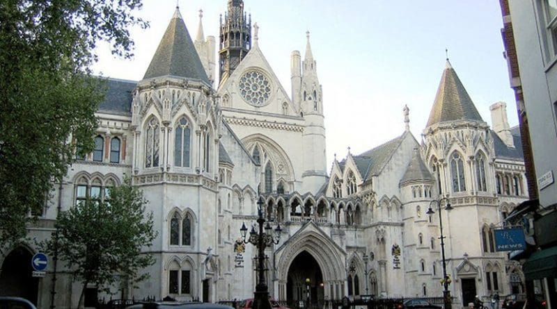 The Royal Courts of Justice building on the Strand in central London, United Kingdom. Photo by Anthony M., Wikipedia Commons.
