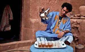 Morocco mint tea-drinking ceremony
