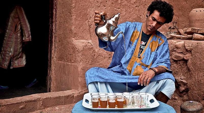 Morocco mint tea-drinking ceremony