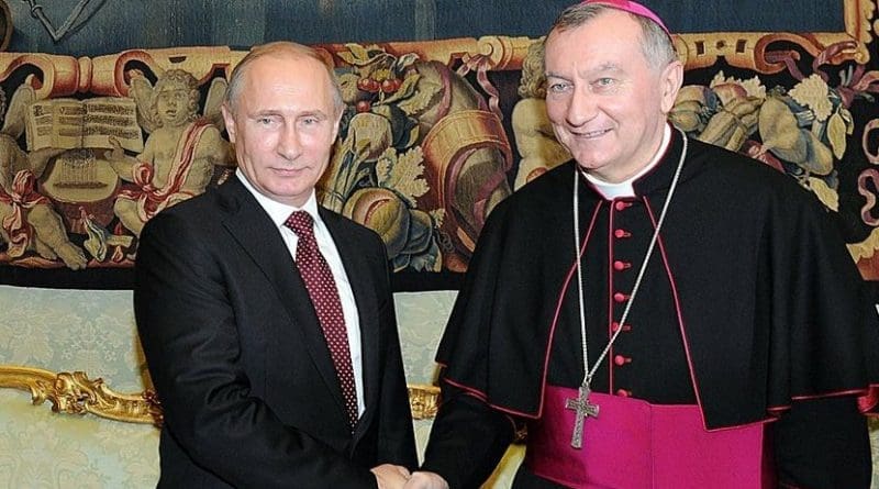 Russia's President Vladimir Putin with the Vatican's Cardinal Parolin. Photo Credit: Kremlin.ru