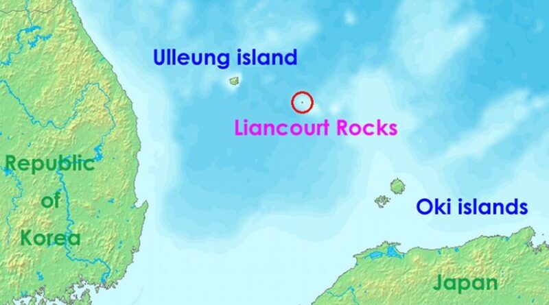 Liancourt Rocks, in Japan called Takeshima and in North and South Korea called Dokdo (Tokto). Source: Wikipedia Commons.
