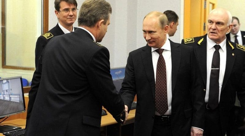 Vladimir Putin visiting the Mining University. With University’s Rector Vladimir Litvinenko (far right). Photo Credit: Kremlin.ru.