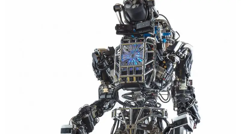 Front view of the humanoid robot Atlas, created by DARPA and Boston Dynamics. Photo Credit: DARPA