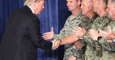 President Donald Trump meets with US generals.