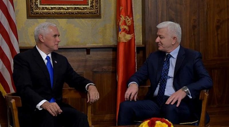 Montenegro's Prime Minister Duško Marković with US Vice President Mike Pence. Photo Credit: Montenegro Government.