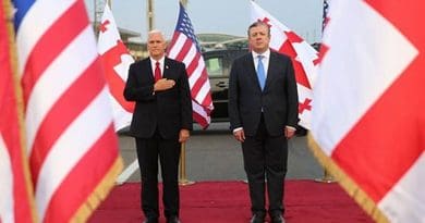 US Vice President Mike Pence arrived in Tbilisi, Georgia with Prime Minister Georgia Giorgi Kvirikashvili. Photo Credit: Georgia PM Office.