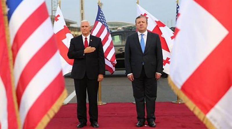 US Vice President Mike Pence arrived in Tbilisi, Georgia with Prime Minister Georgia Giorgi Kvirikashvili. Photo Credit: Georgia PM Office.