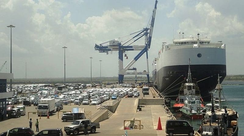 Sri Lanka's Hambantota Port. Photo by Dinesh De Alwis, Wikimedia Commons.