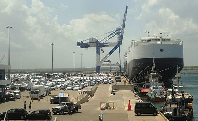 Sri Lanka's Hambantota Port. Photo by Dinesh De Alwis, Wikimedia Commons.