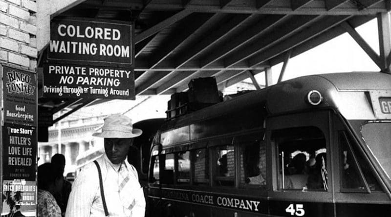 A bus station in Durham, North Carolina, in May 1940. Photo by Jack Delano, Wikipedia Commons.