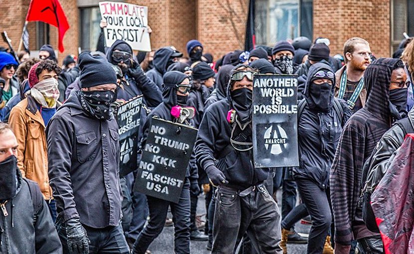 File photo of Antifa protestors. Photo by Mobilus In Mobili, Wikimedia Commons.