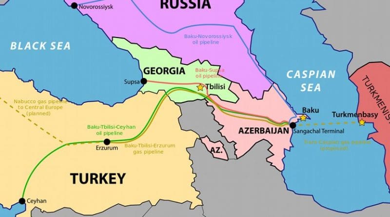 South Caucasus Pipeline. Source: WIkipedia Commons.