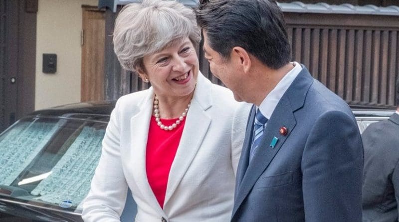 United Kingdom's Prime Minister Theresa May with Japan's Prime Minister Shinzo Abe. Photo Credit: UK Prime Minister's Office, 10 Downing Street.