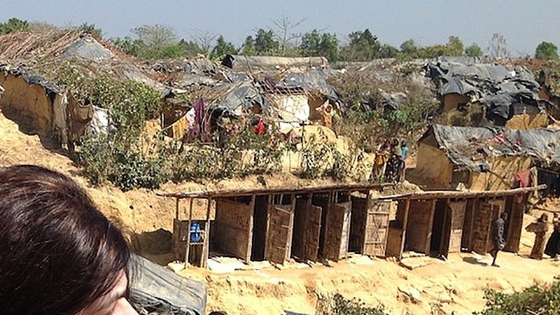 Kutupalong Refugee Camp in Cox's Bazar, Bangladesh. The camp is one of three, which house up to 300,000 Rohingya people fleeing inter-communal violence in Myanmar. Credit: Wikimedia Commons.