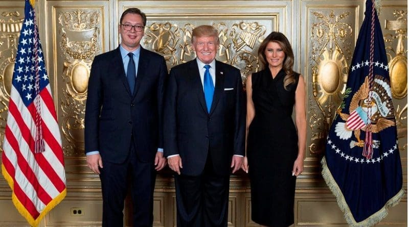 Serbia's President with Vucic with US President Donald Trump and Melania Trump. Photo: Twitter/Aleksandar Vucic