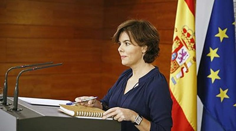 Spain's Vice-Prime Minister, Soraya Sáenz de Santamaría. Photo Credit: Pool Moncloa