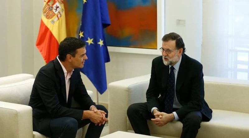 Spain's PM Mariano Rajoy with President of Ciudadanos, Albert Rivera. Photo Credit: Moncloa.