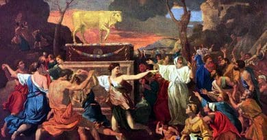 The Adoration of the Golden Calf by Nicolas Poussin. Source: Wikipedia Commons.