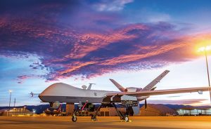 MQ-9 Reaper (drone) remotely piloted aircraft at Holloman Air Force Base, New Mexico, December 16, 2016 (U.S. Air Force/J.M. Eddins, Jr.)